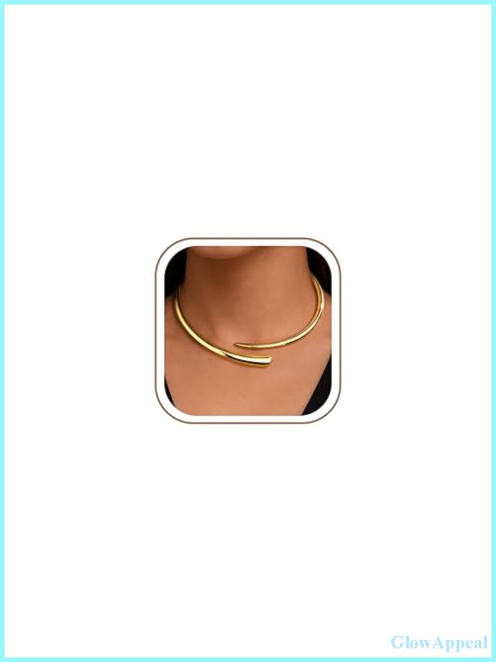 Gold Plated Chunky Collar Necklace Open Cuff Choker Statement Jewelry